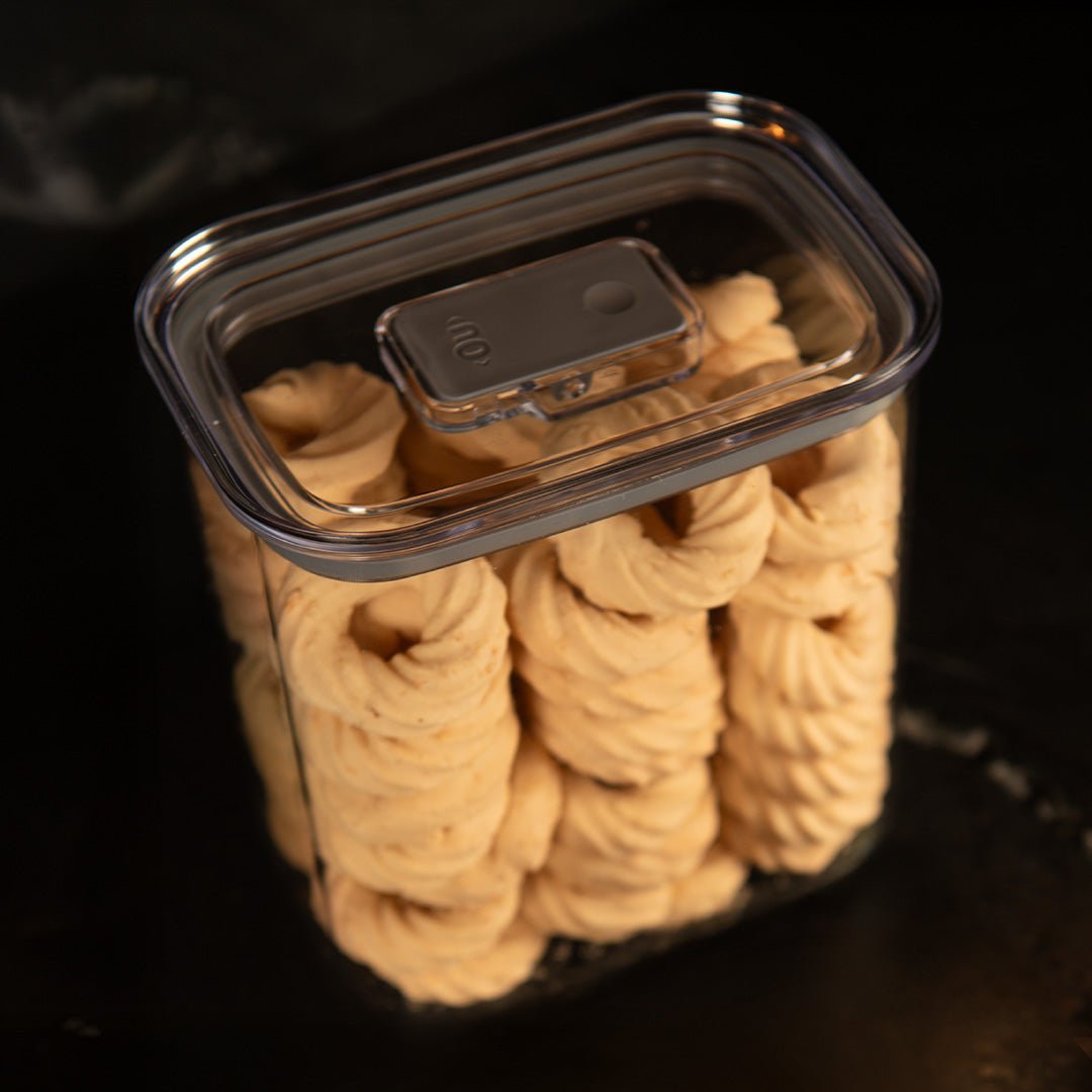 Pote Duo Lock retangular com biscoitos